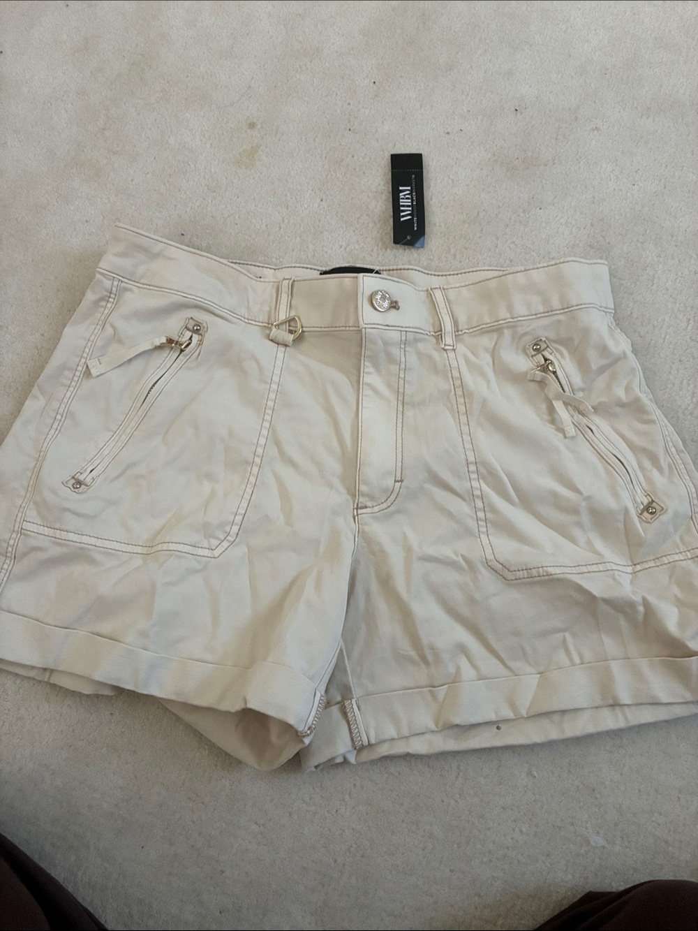 White House Black Market Cream Cargo Pocket Shorts